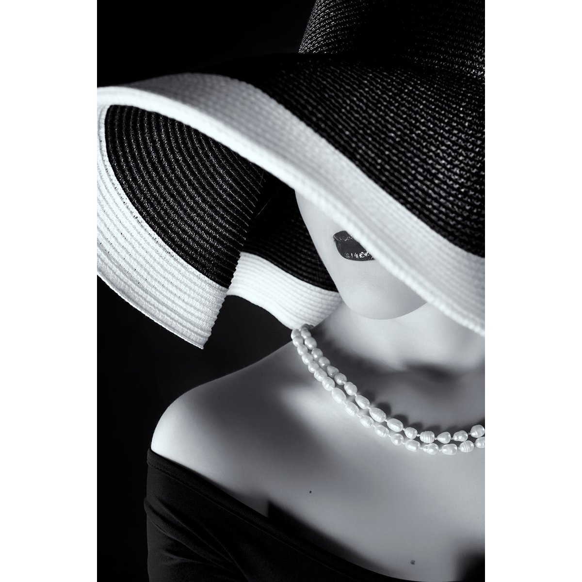 Tableau contemporain la femme au chapeau tableau alu dibond, HEXOA