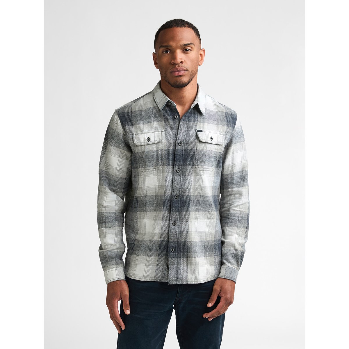 Chemise à carreaux en coton ironmark bleu royal navy, PETROL INDUSTRIES
