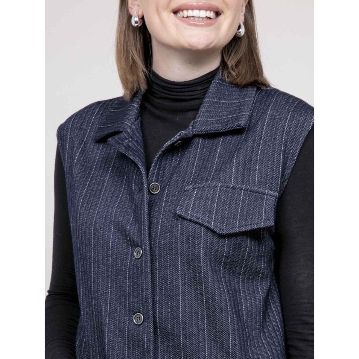 Veste Sans Manches Umagine bleu marine, DONA LISA
