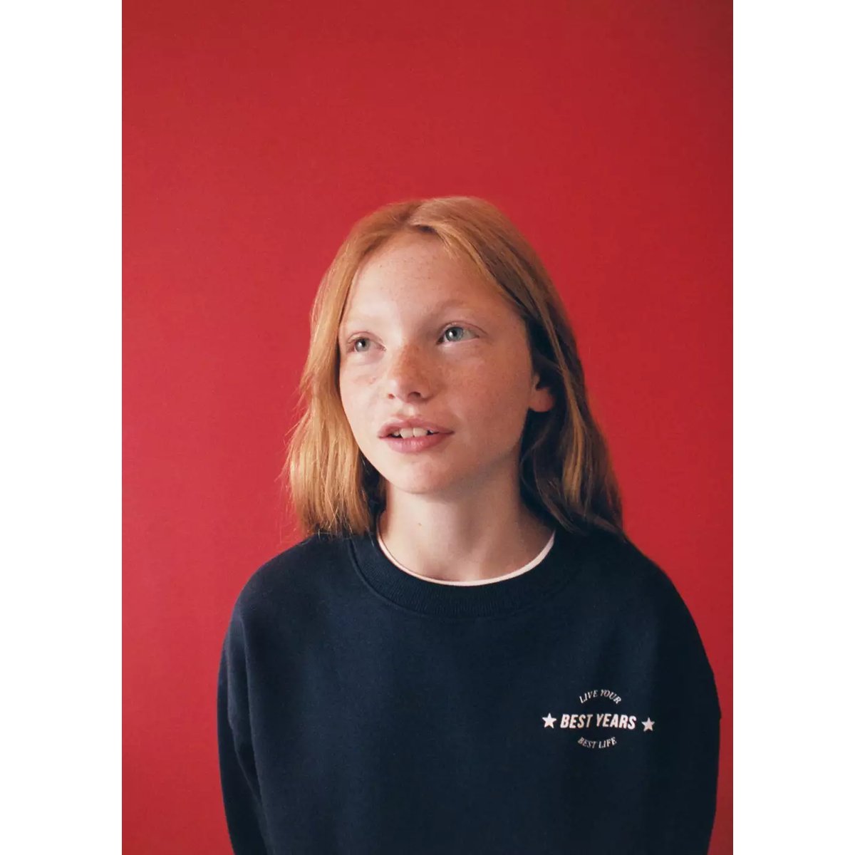 Sweat relaxed fit avec détail imprimé bleu marine, MANGO KIDS