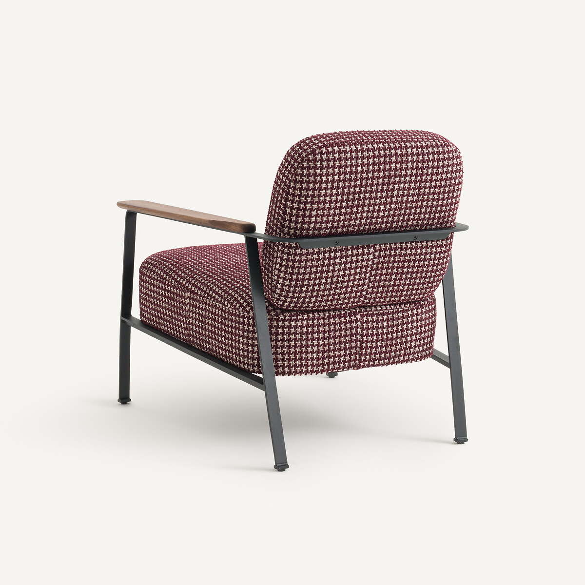 Fauteuil en métal et imprimé jacquard, ABRAXAS lie de vin, AM.PM