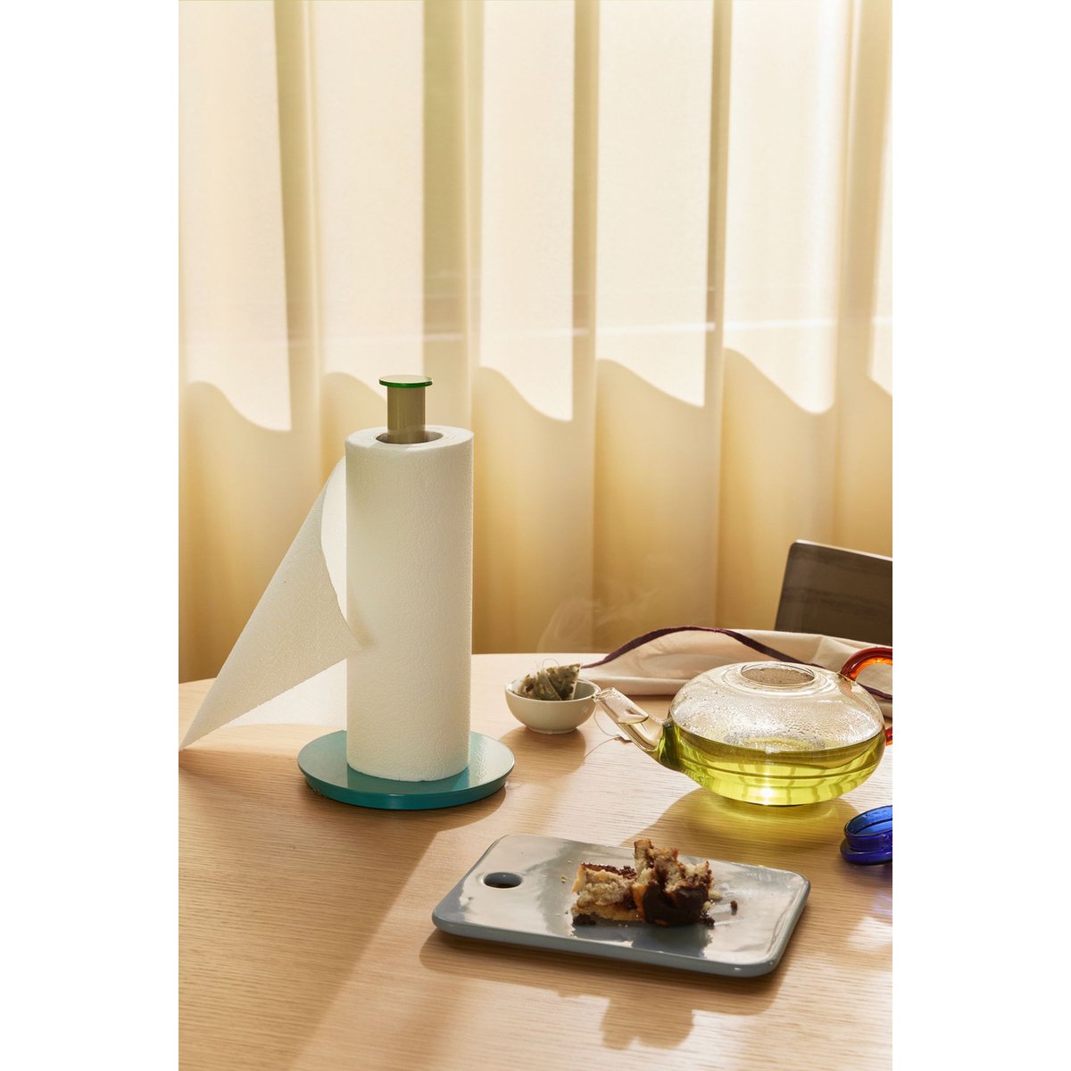 Porte-rouleau de cuisine en fer PLAY bleu/gris/vert, HUBSCH