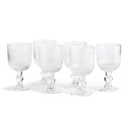 Juego de 6 copas de vino acanaladas, Ostri