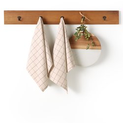 Lote de 2 paños de cocina tejido teñido algodón/lino, Tissala