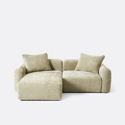 Sofá modular, esquina izquierda, con chaise longue, chenilla jacquard, AMAD