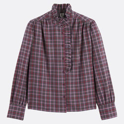 Camisa a cuadros con cuello victoriano, Signature CHARLÈNE