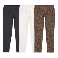 Lote de 3 legging, 2 lisos y 1 estampado leopardo