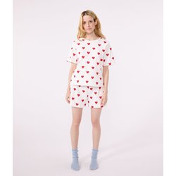 Pantalón corto de algodón con estampado de corazones