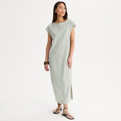 Vestido camisero midi de lino y algodón