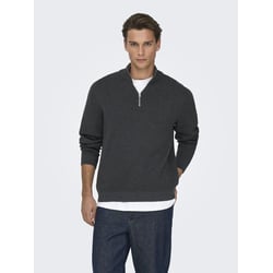 Jersey de cuello alto con cremallera, recto