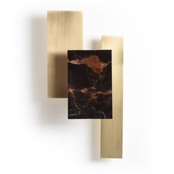 Aplique de pared de mármol y latón Portson
