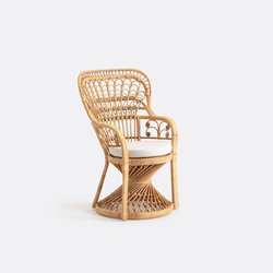 Sillón de caña de mimbre trenzado MALU