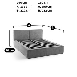 Cama con canapé y somier elevable, Seven