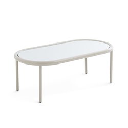 Mesa de centro de acero y tablero espejo, T