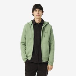 Sudadera de algodón con capucha y cremallera