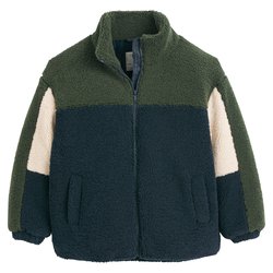 Cazadora con cremallera y cuello alto de sherpa