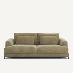 Sofá cama de 4 plazas de terciopelo de lino MARSILE