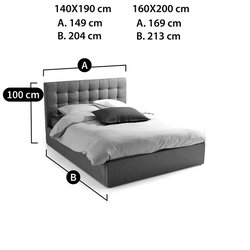 Cama con canapé con somier elevable, Gennie