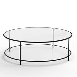 Mesa de centro redonda de vidrio templado Sybil