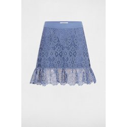 Falda corta de encaje con volantes