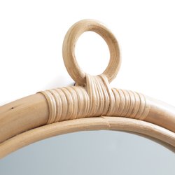 Espejo redondo de ratán Ø45 cm, Nogu