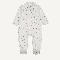 Pijama de terciopelo de 1 pieza, estampado de flores