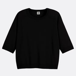 Jersey de manga corta y cuello redondo 100% lana
