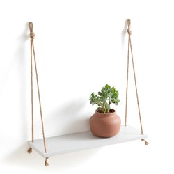 Estantería de pared de MDF y sisal, an. 60 cm, Maréo