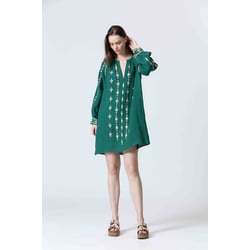 Vestido corto con bordado étnico