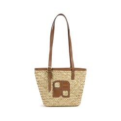 Bolso cesta de paja y cuero, RAFAEL