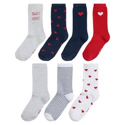 Lote de 7 calcetines de corazones