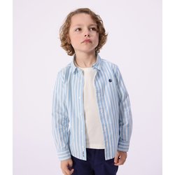 Camisa de algodón a rayas, manga larga