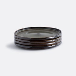 Juego de 4 platos de postre de gres esmaltado reactivo, Zuka