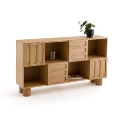 Librería baja chapada en roble, an. 165 cm, Cannelo