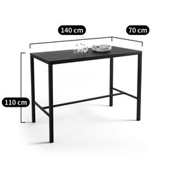 Mesa alta de acero perforado para comer de pie, Choe