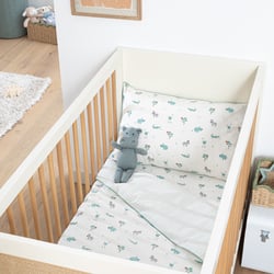 Funda nórdica infantil de algodón orgánico, estampado de animales, SAVANE