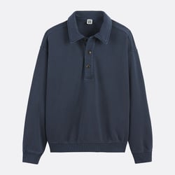 Sudadera cuello polo, algodón puro