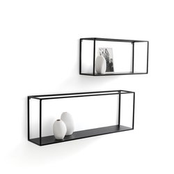 Lote de 2 estanterías de pared de metal, Hiba