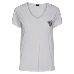 Camiseta con cuello de pico y motivo delante