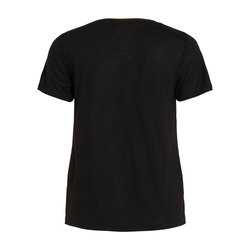 Camiseta de punto, cuello efecto brillante
