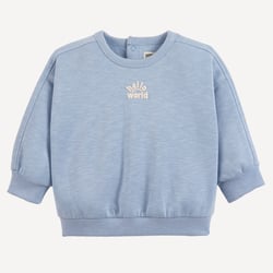 Sudadera cuello redondo, botones de presión detrás, de felpa