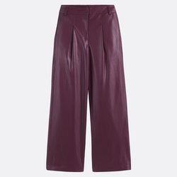 Pantalones de pernera ancha de imitación de piel