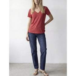 Camiseta de punto, cuello efecto brillante