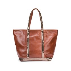 Bolso tote L de piel y lentejuelas