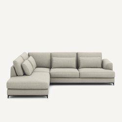 Sofá cama esquinero izquierdo de tejido de tweed Marsile
