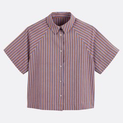 Camisa oversize a rayas, manga corta