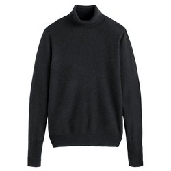 Jersey de punto fino de cachemira con cuello vuelto