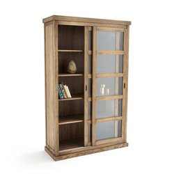 Libería con vitrina, 2 puertas correderas, Lunja