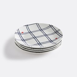 Lote de 4 platos de postre de porcelana, Aline