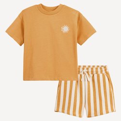 Conjunto de 2 piezas, camiseta y pantalón corto de rayas